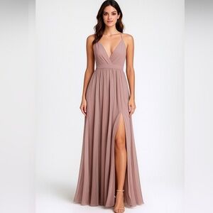 Lulus women’s size XS Mauve Blush Maxi Dress Crisscross Back NWT (E9)✨